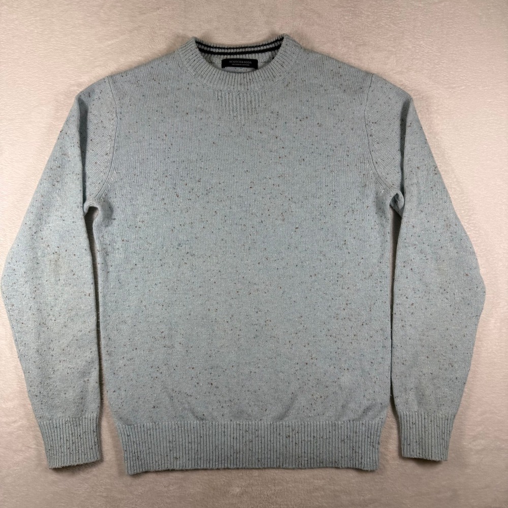 Scotch & Soda Mens Speckled Donegal Crewneck Sweater Light Blue M